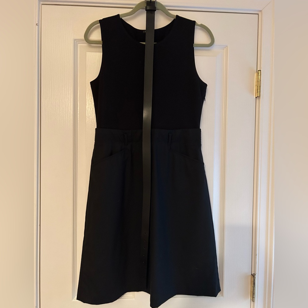 Theory black dress with belt